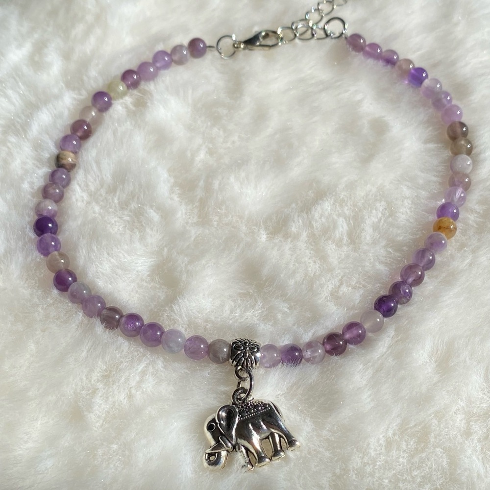 Anklet - Amethyst Elephant
